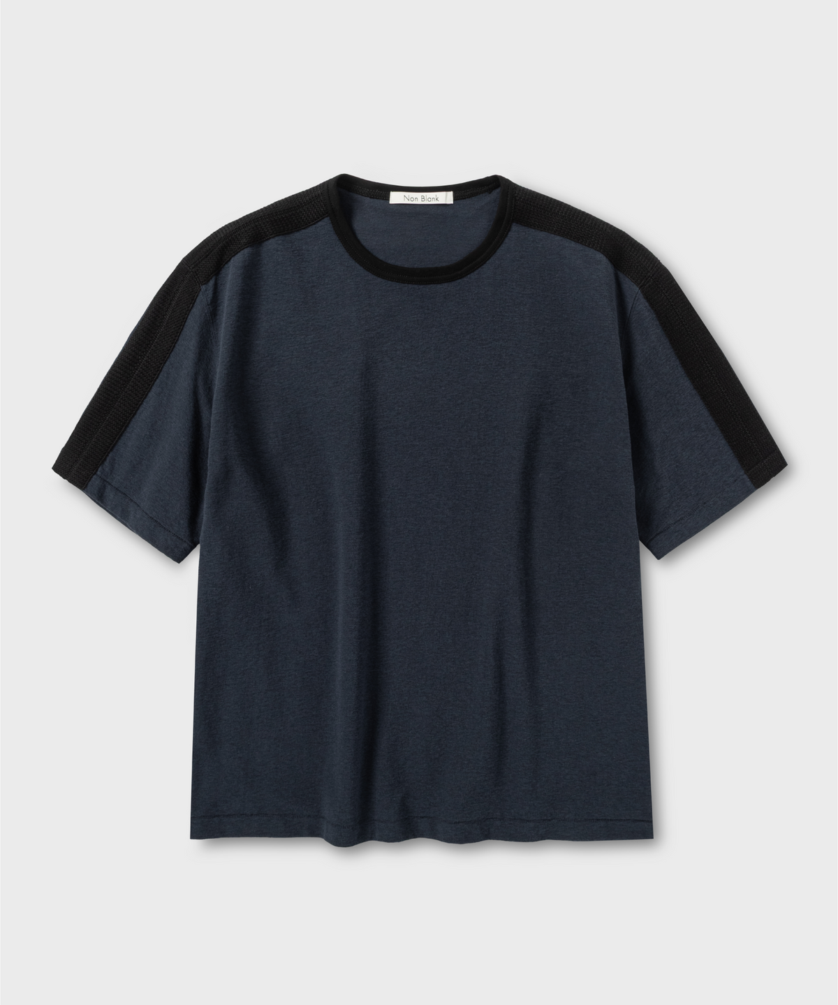 넌블랭크(NONBLANK) 미니멀 싸커 티셔츠_DARK NAVY