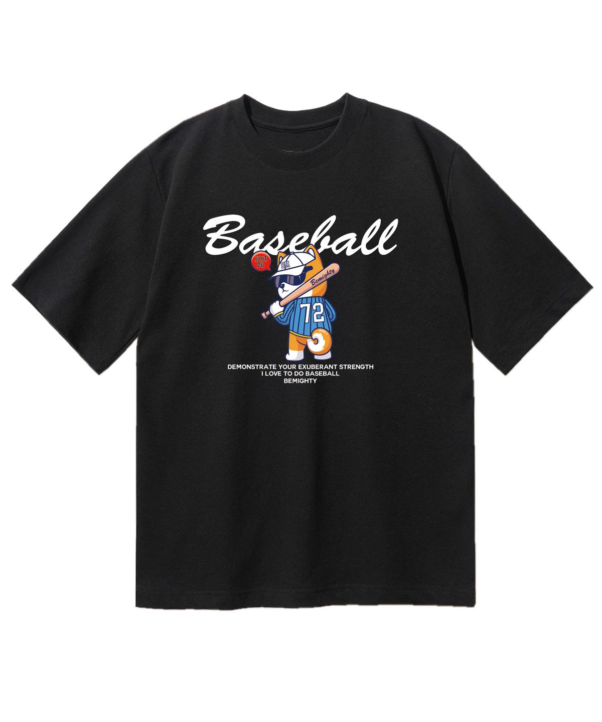 비마이티(BEMIGHTY) 베이스볼 베어 오버핏 반팔티셔츠 [블랙]