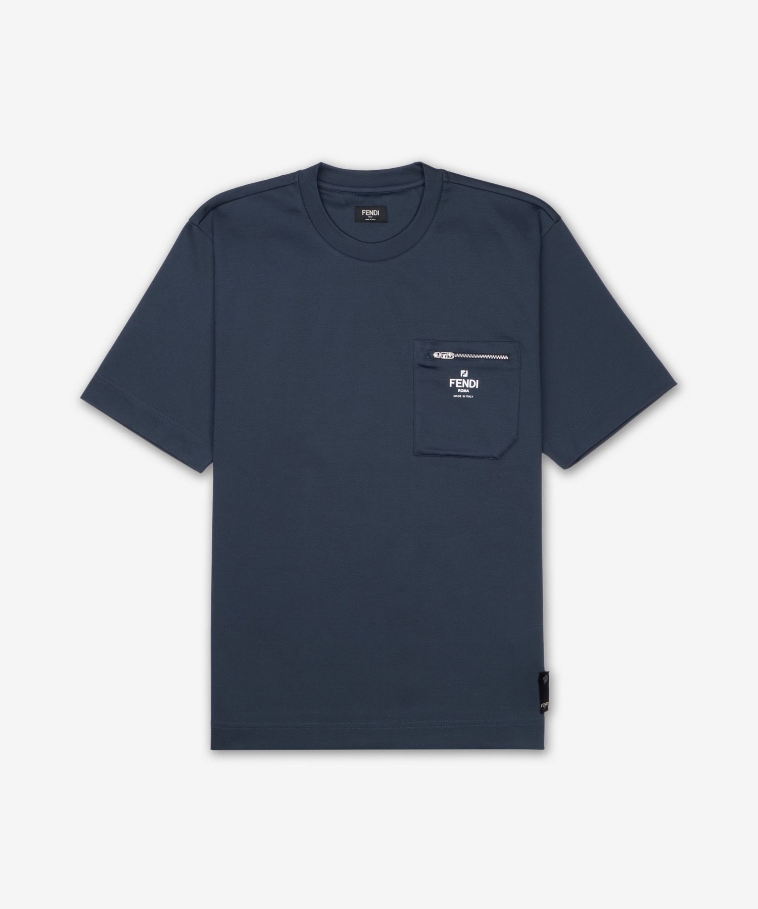 【FENDI】T-SHIRT WITH ZIP●FY0936ARYRF0QB0 MUSINSA | FENDI Zipper Detail Short Sleeve T-Shirt - Navy