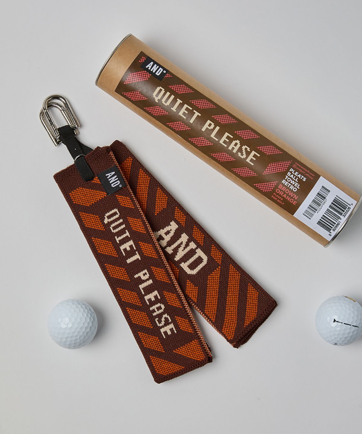 앤드 골프(AND GOLF) Pleats Ball Towel Retro Brown Orange