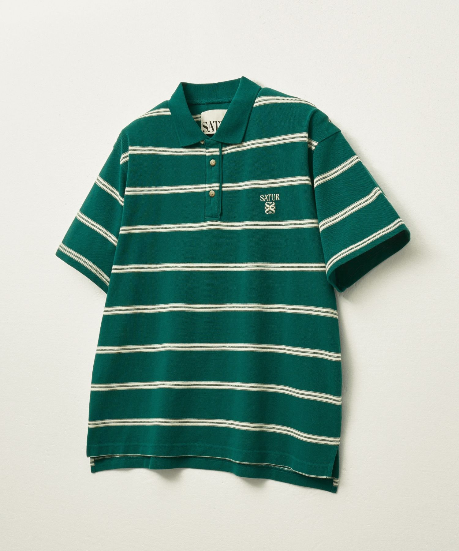 MUSINSA公式 | SATUR Striped Pique Polo Short Sleeve T-Shirt