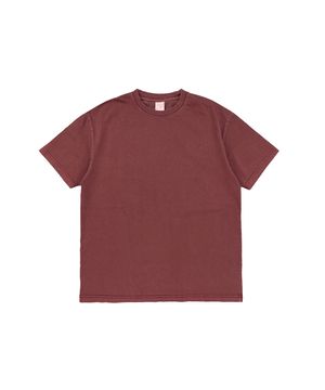 BECANVAS 32S 2-PLY PIGMENT DYED SHORTSLEEVE (BURGUNDY)