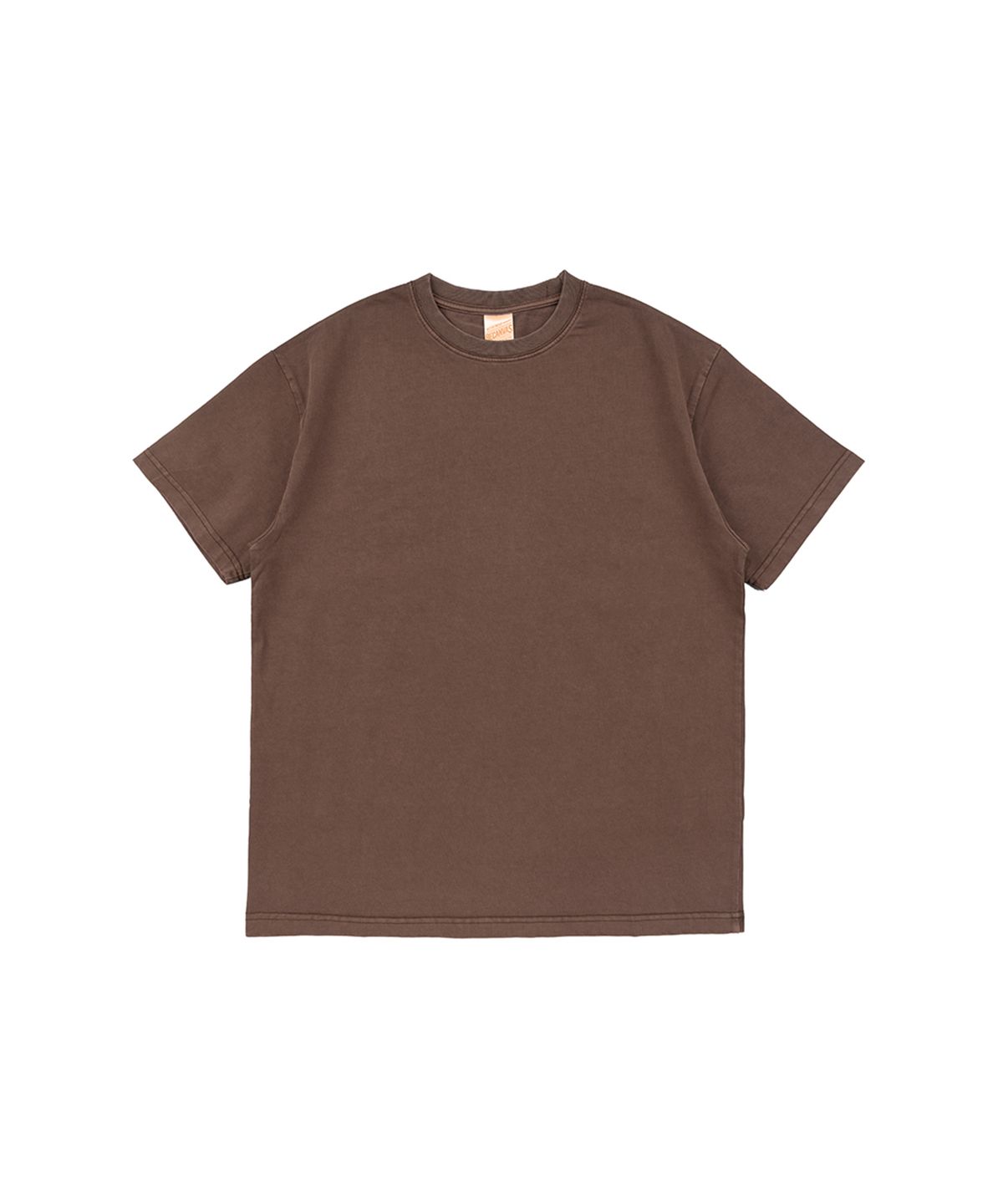 비캔버스(BECANVAS) BECANVAS 32S 2-PLY PIGMENT DYED SHORTSLEEVE (BROWN)