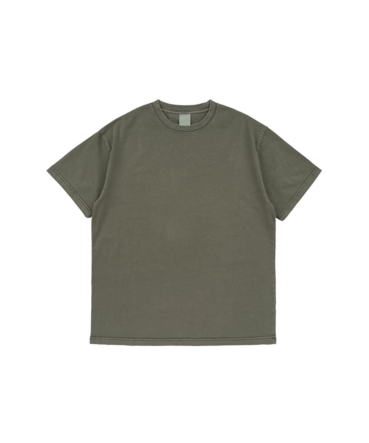 비캔버스(BECANVAS) BECANVAS 32S 2-PLY PIGMENT DYED SHORTSLEEVE (KHAKI)