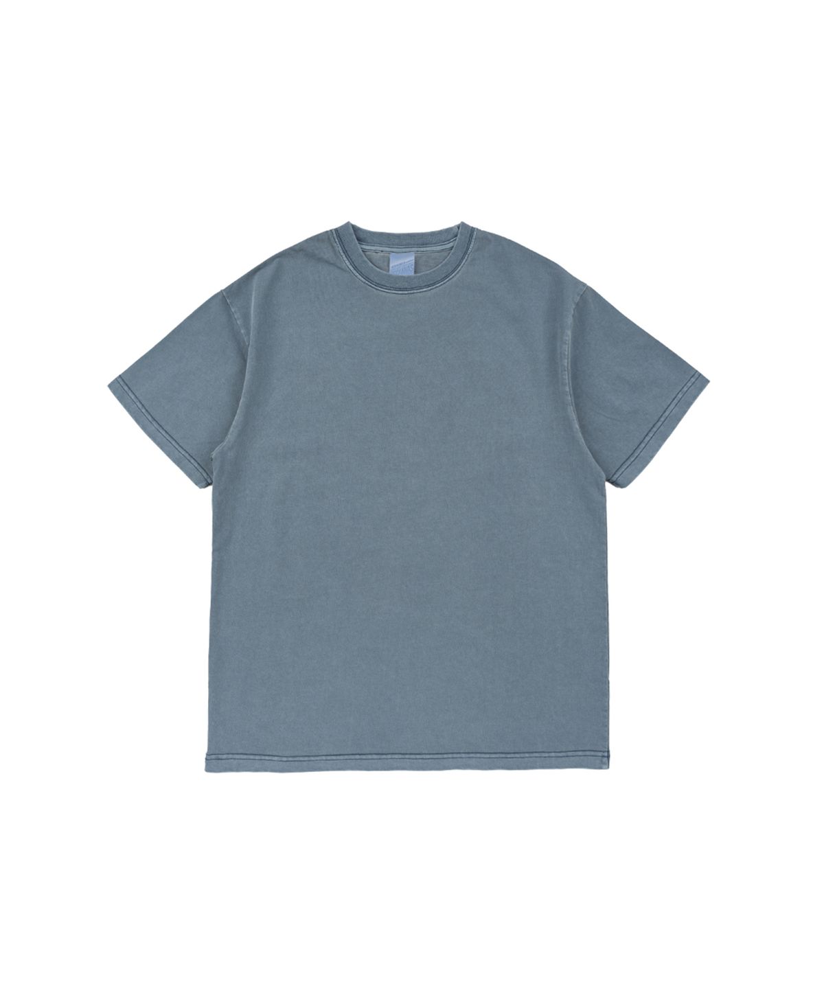 비캔버스(BECANVAS) BECANVAS 32S 2-PLY PIGMENT DYED SHORTSLEEVE (BLUE)
