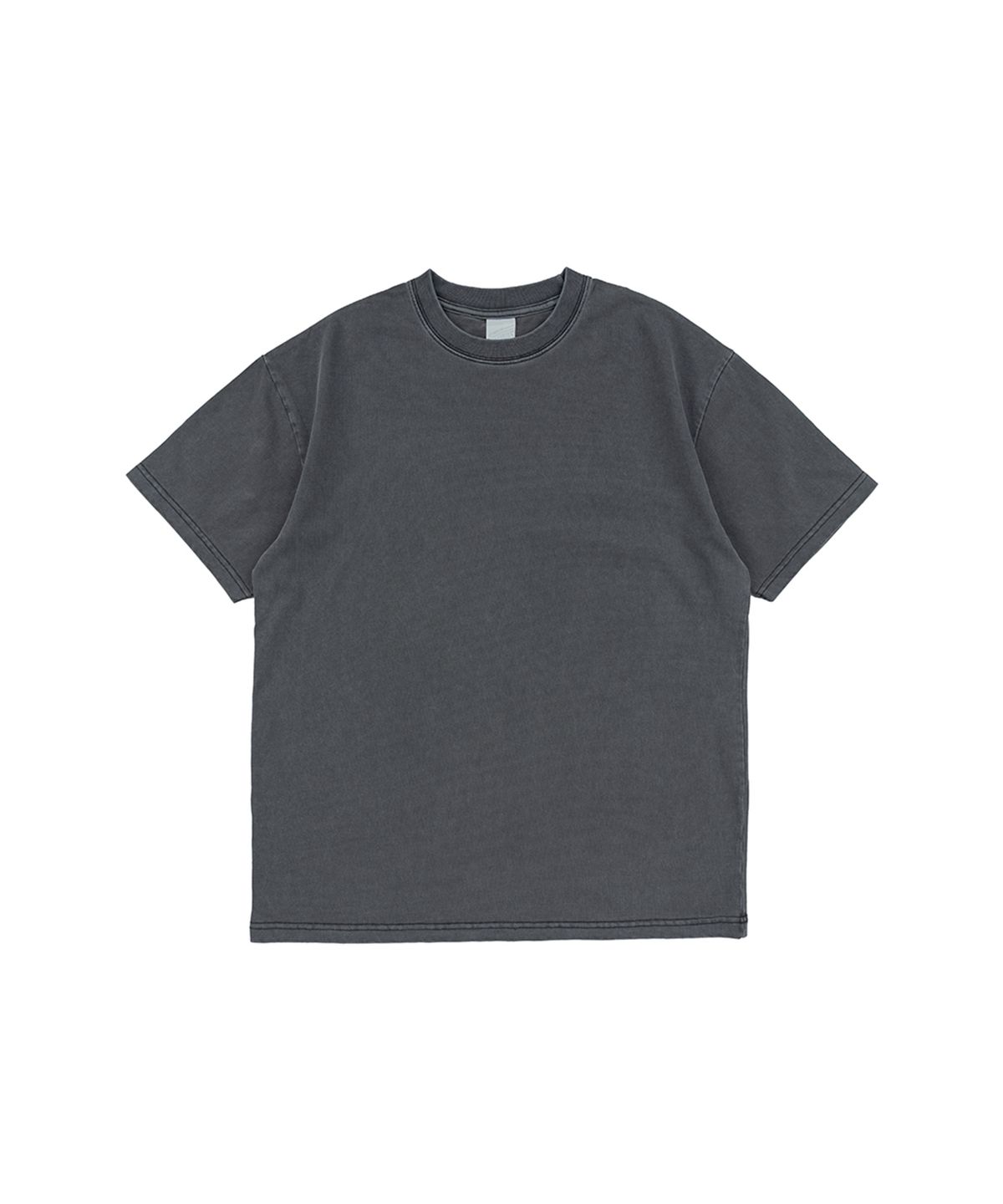비캔버스(BECANVAS) BECANVAS 32S 2-PLY PIGMENT DYED SHORTSLEEVE (CHARCOAL)