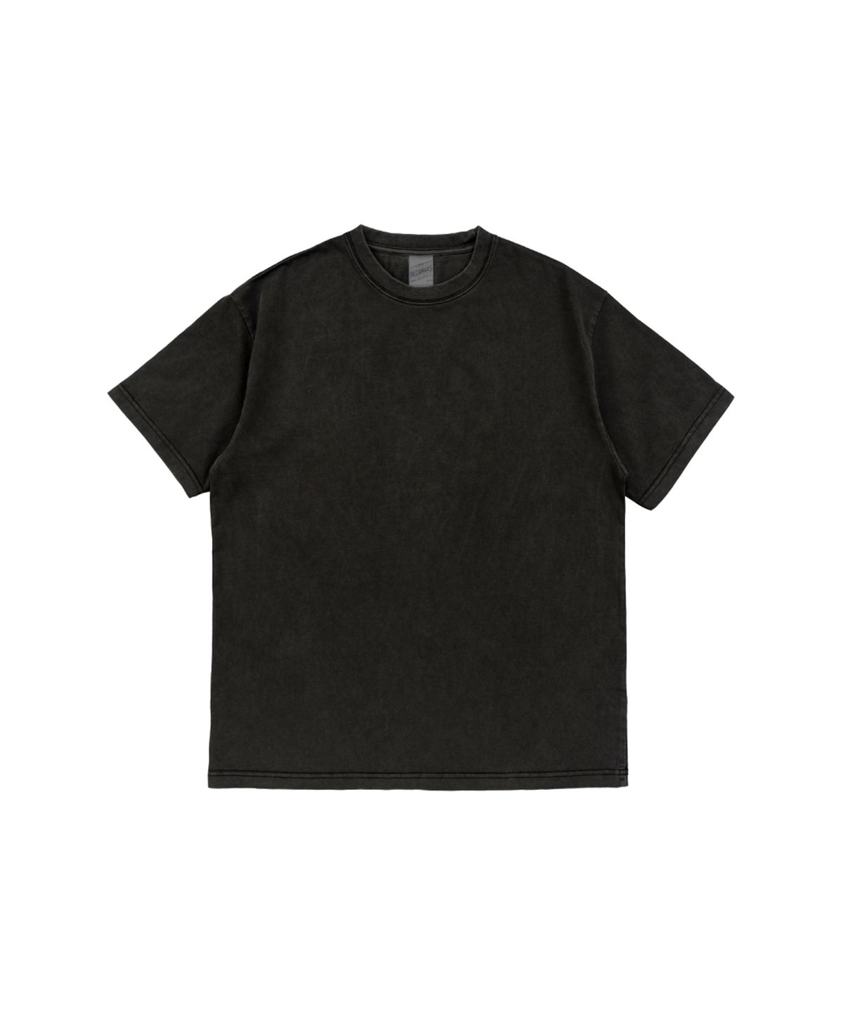 비캔버스(BECANVAS) BECANVAS 32S 2-PLY PIGMENT DYED SHORTSLEEVE (BLACK)