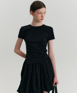 제제 언발란스 티셔츠_블랙 / ZEZE UNBLANCE T-SHIRT_BLACK