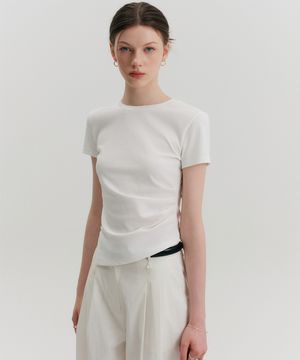 제제 언발란스 티셔츠_화이트 / ZEZE UNBLANCE T-SHIRT_WHITE