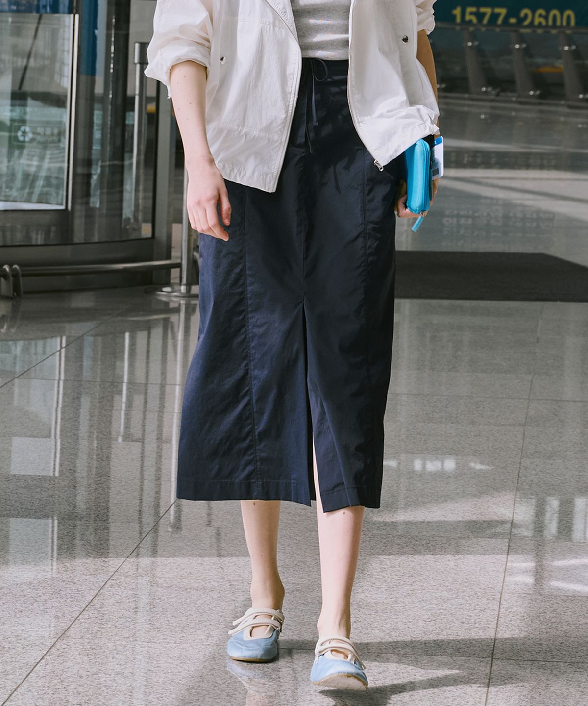 마롭(MALOUPE) 3105 나일론 스커트 (네이비)