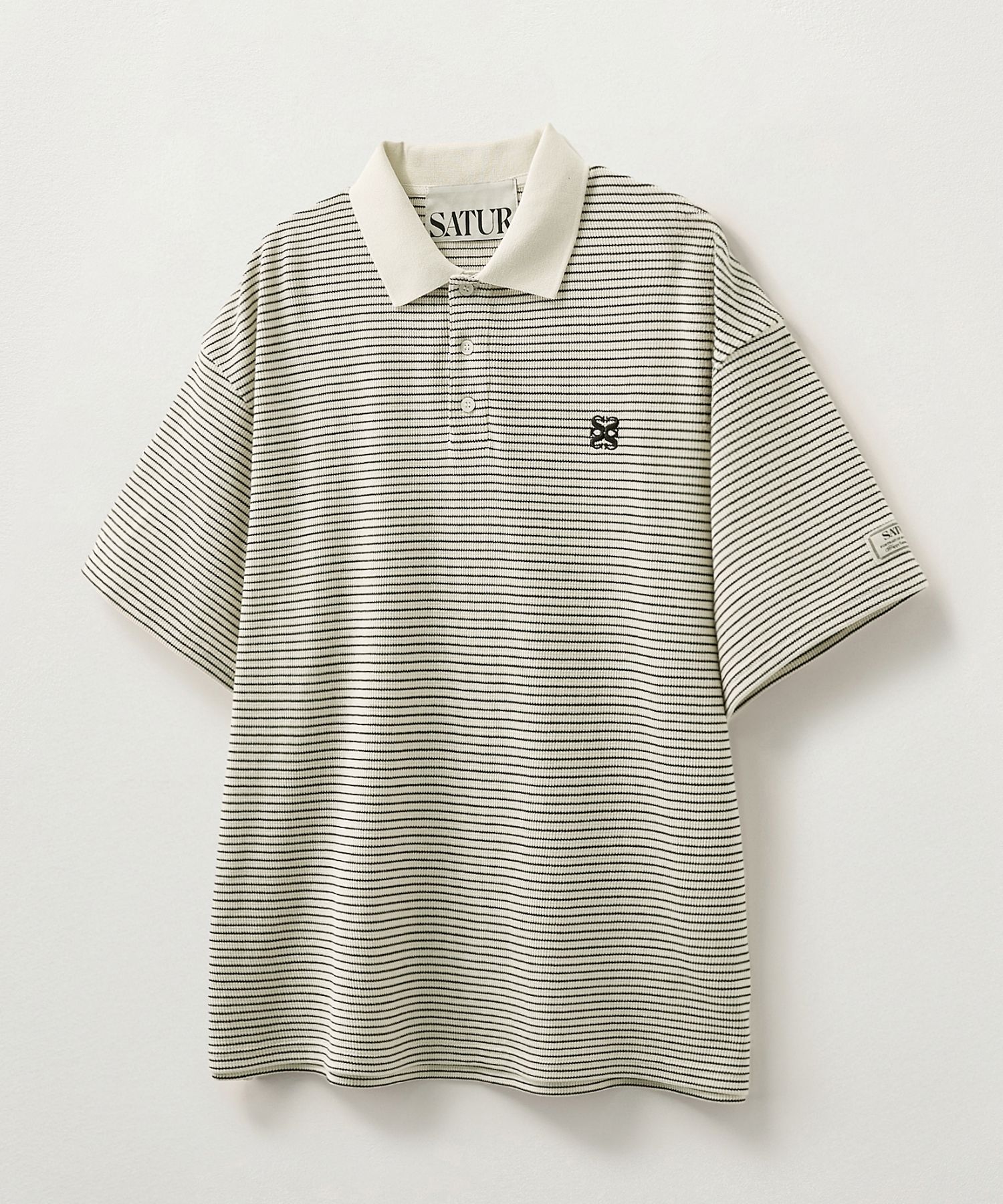 ポロシャツ SATUR Striped collar short sleeve t-shirt ivory SA252UTS15IV MUSINSA | SATUR Striped collar short sleeve t-shirt ivory