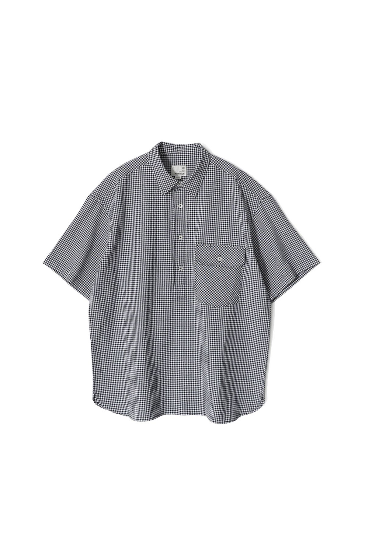 홀리선(HORLISUN) Ophir Gingham Check Pullover Shirt Navy