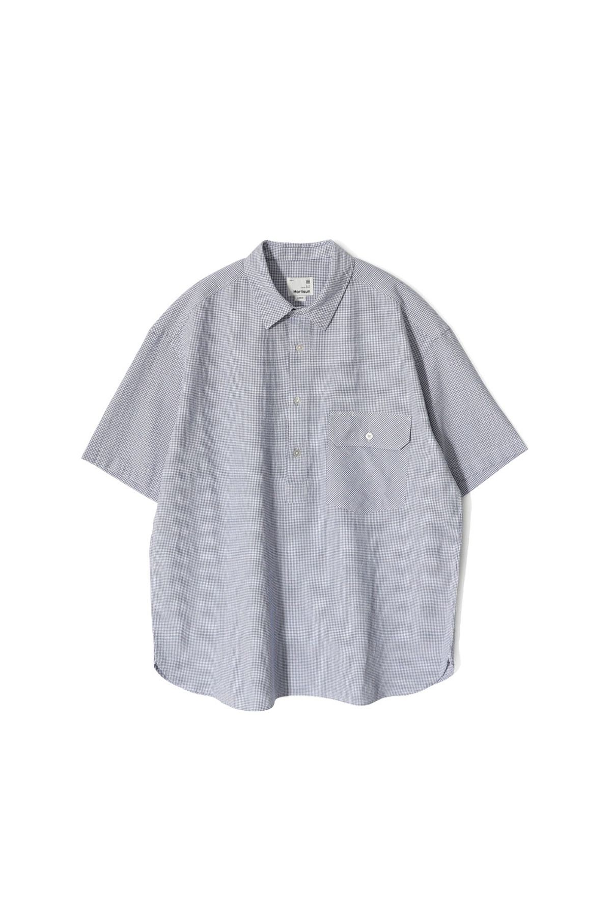 홀리선(HORLISUN) Ophir Windowpane Check Pullover Shirt Blue