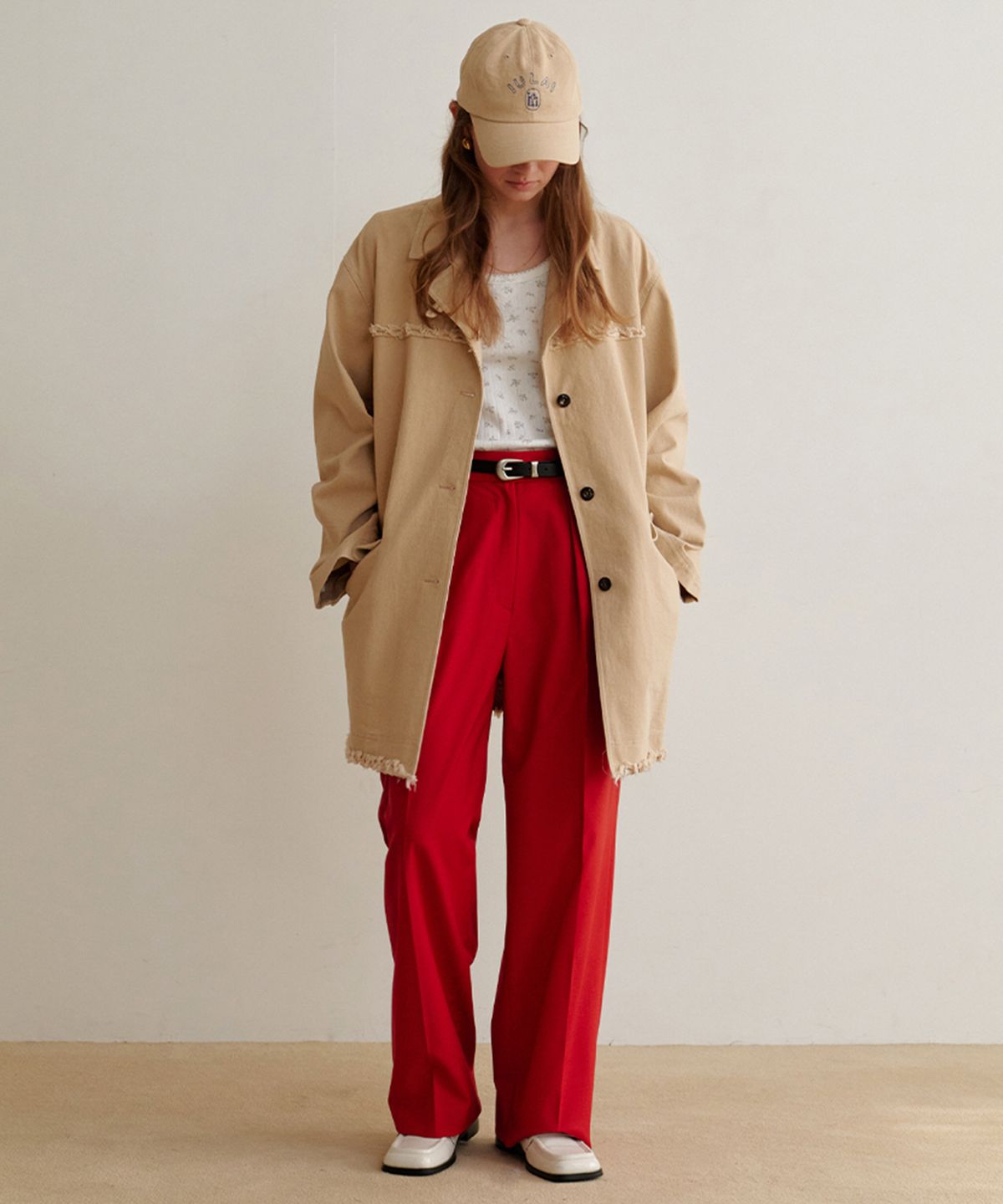 이울라이(IULAI) 블레어 하프 코트 베이지