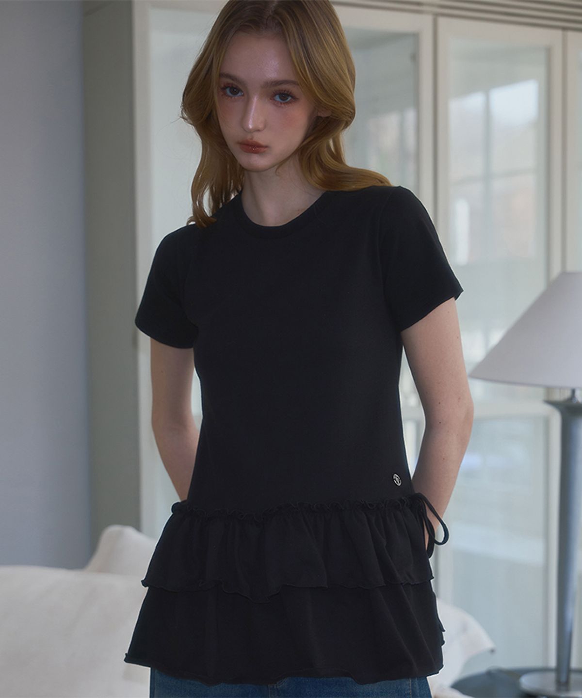 로제프란츠(ROSEFRANTZ) Cancan Layered T-shirt [Black]