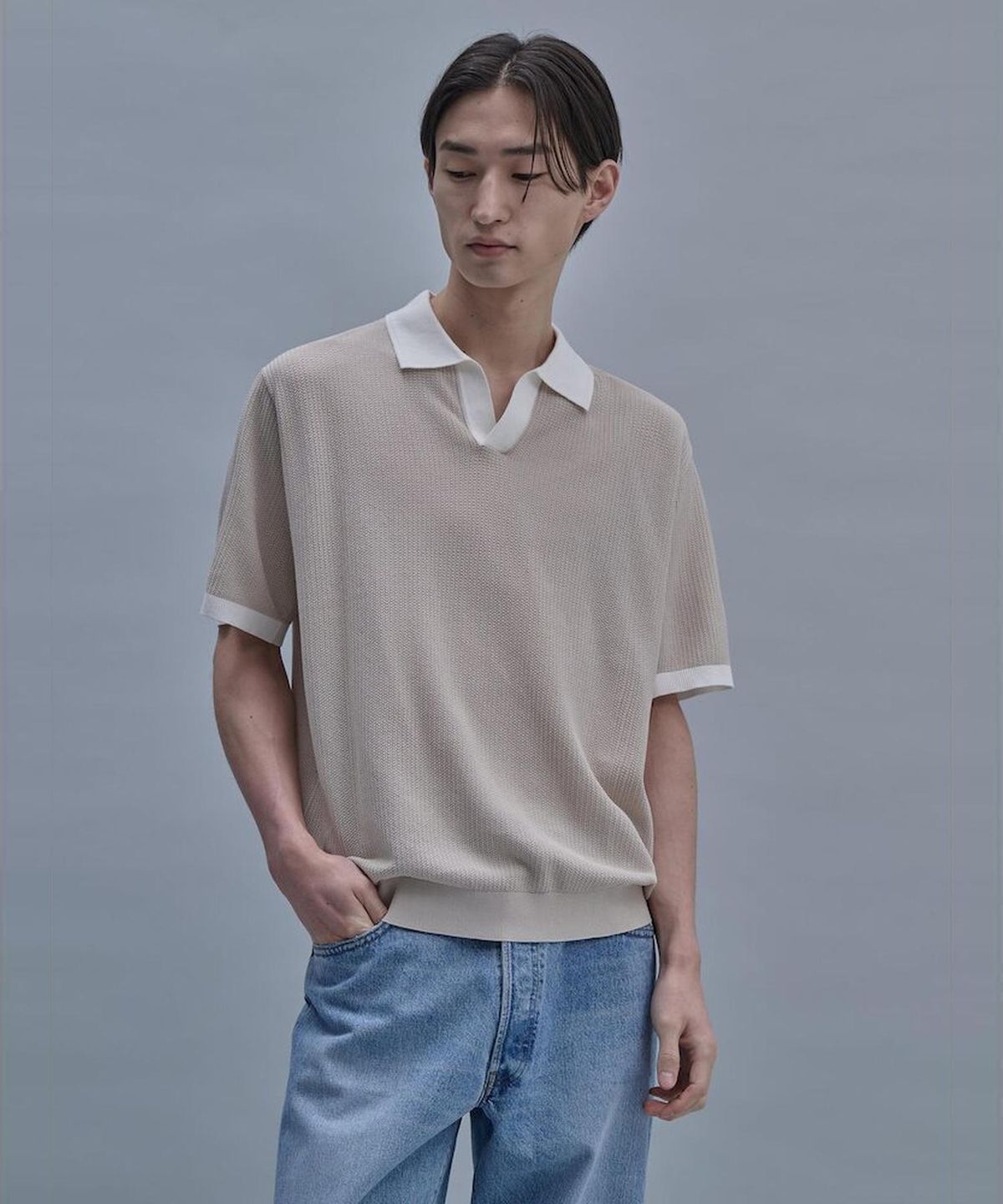 시프트지(SHIFT.G) Color Block Polo  Ivory