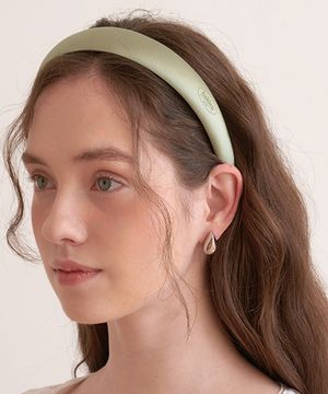 emboss logo satin hairband (H001_lightgreen)