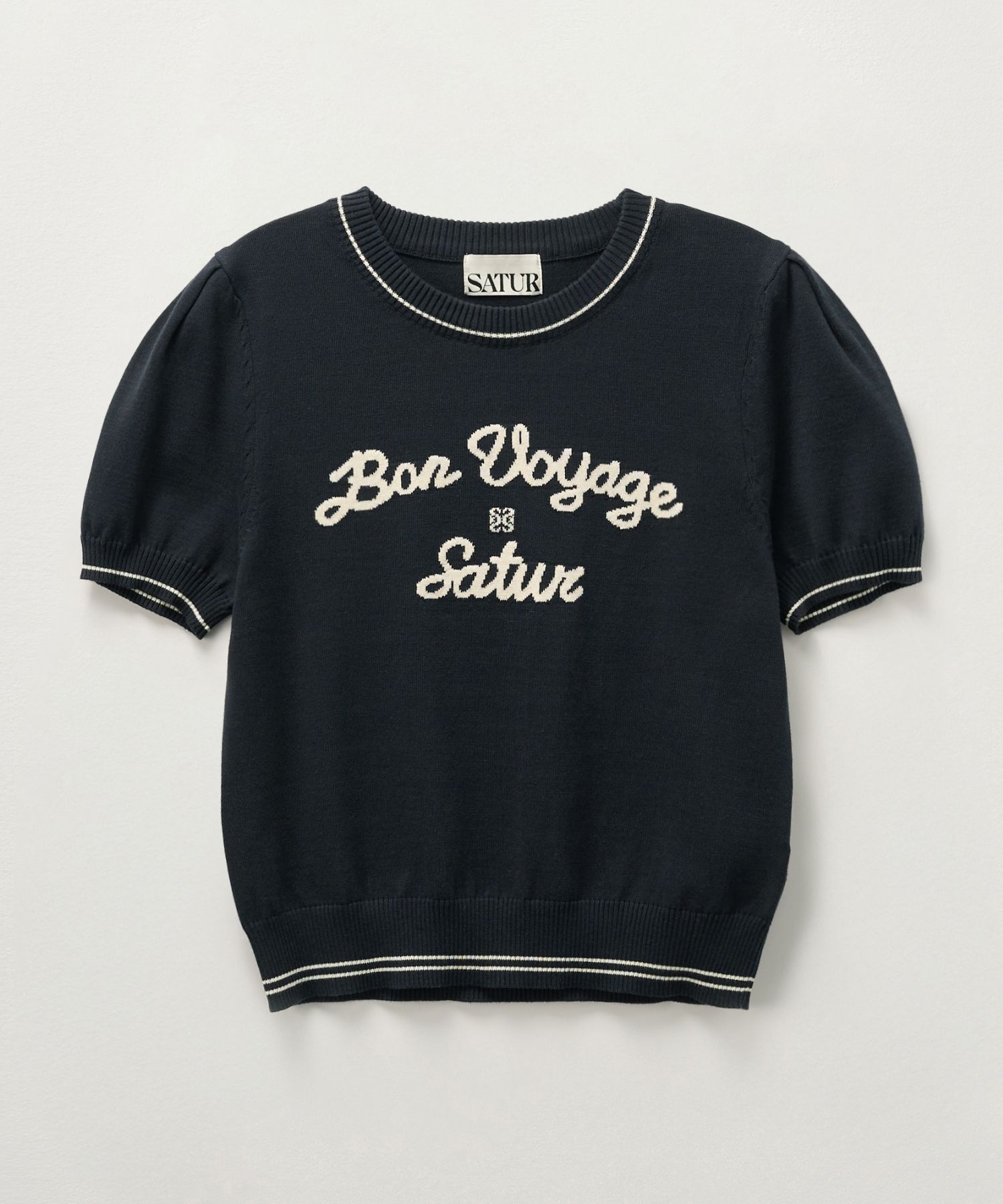 ◆SATUR◆ Bon Voyage Boucle Brushed Sweatshirt Navy SA244UTM MUSINSA | SATUR Bon Voyage Boucle Fleece Sweatshirt Orange Brown