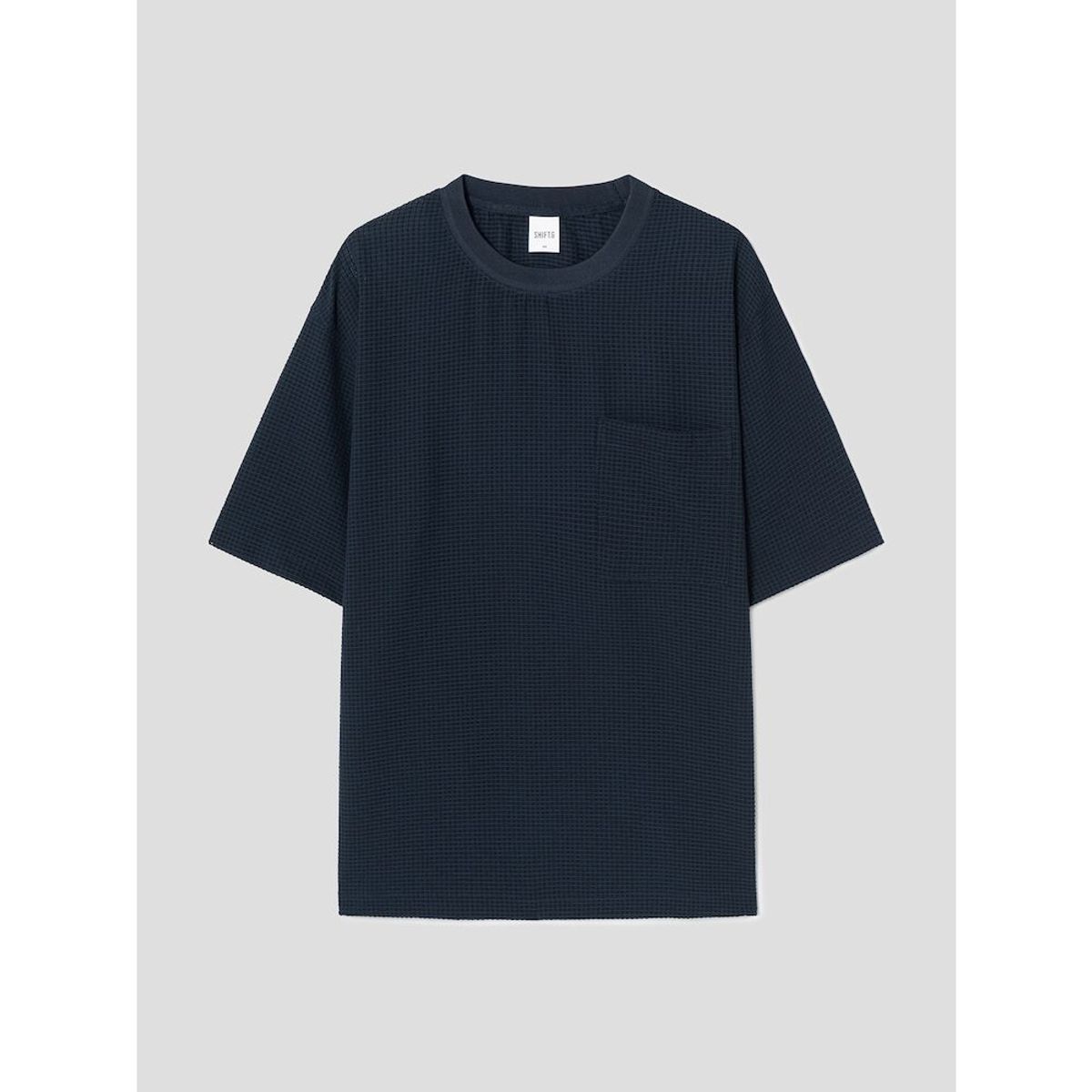 시프트지(SHIFT.G) Seersucker Overfit Round T  Navy