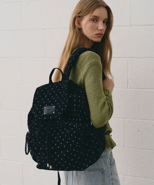 Fluffy String Backpack (star black)
