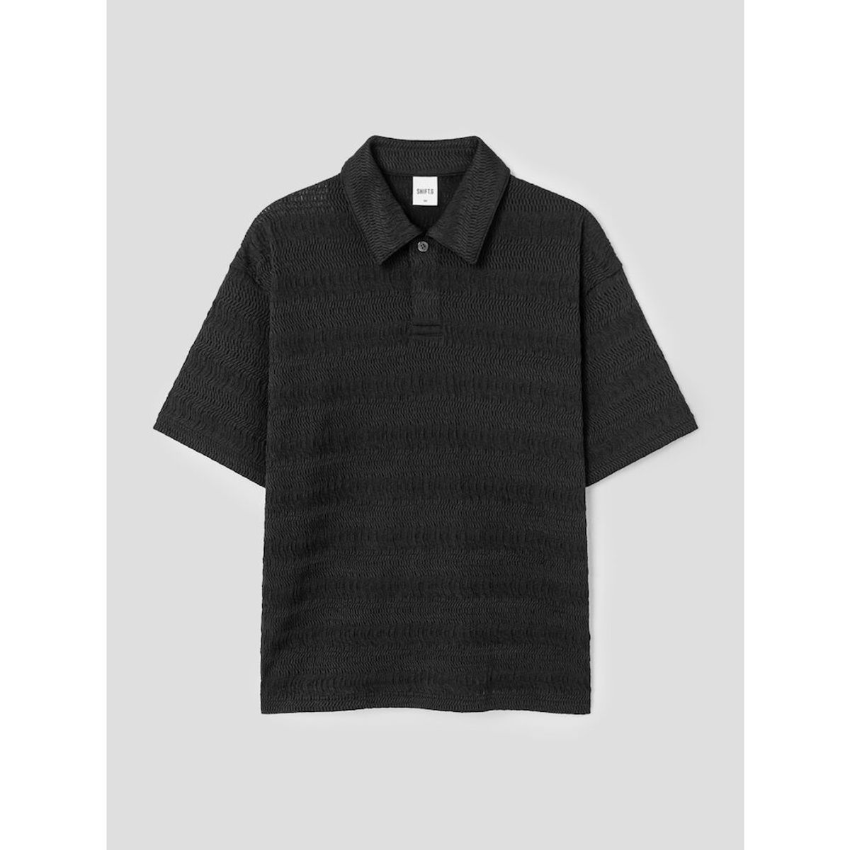 시프트지(SHIFT.G) Wave Texture Polo  Black