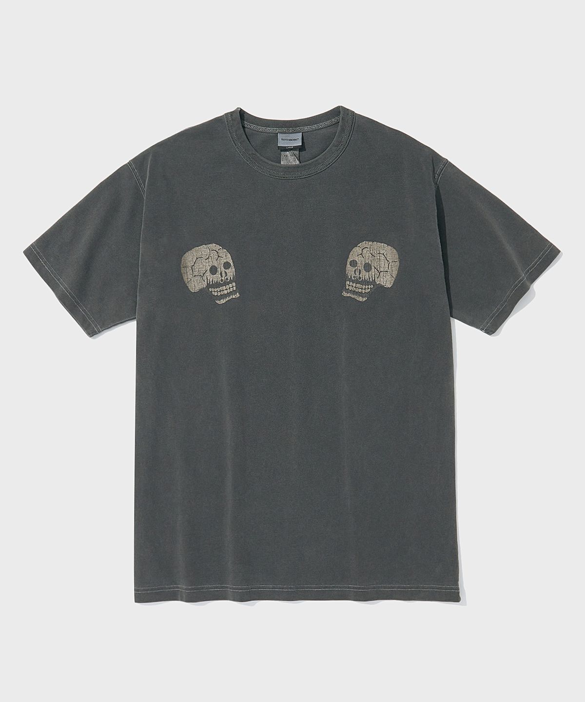 아웃스탠딩(OUTSTANDING) MIL SERIES TEE(SKULL&SNAKE)_PIGMENT CHARCOAL