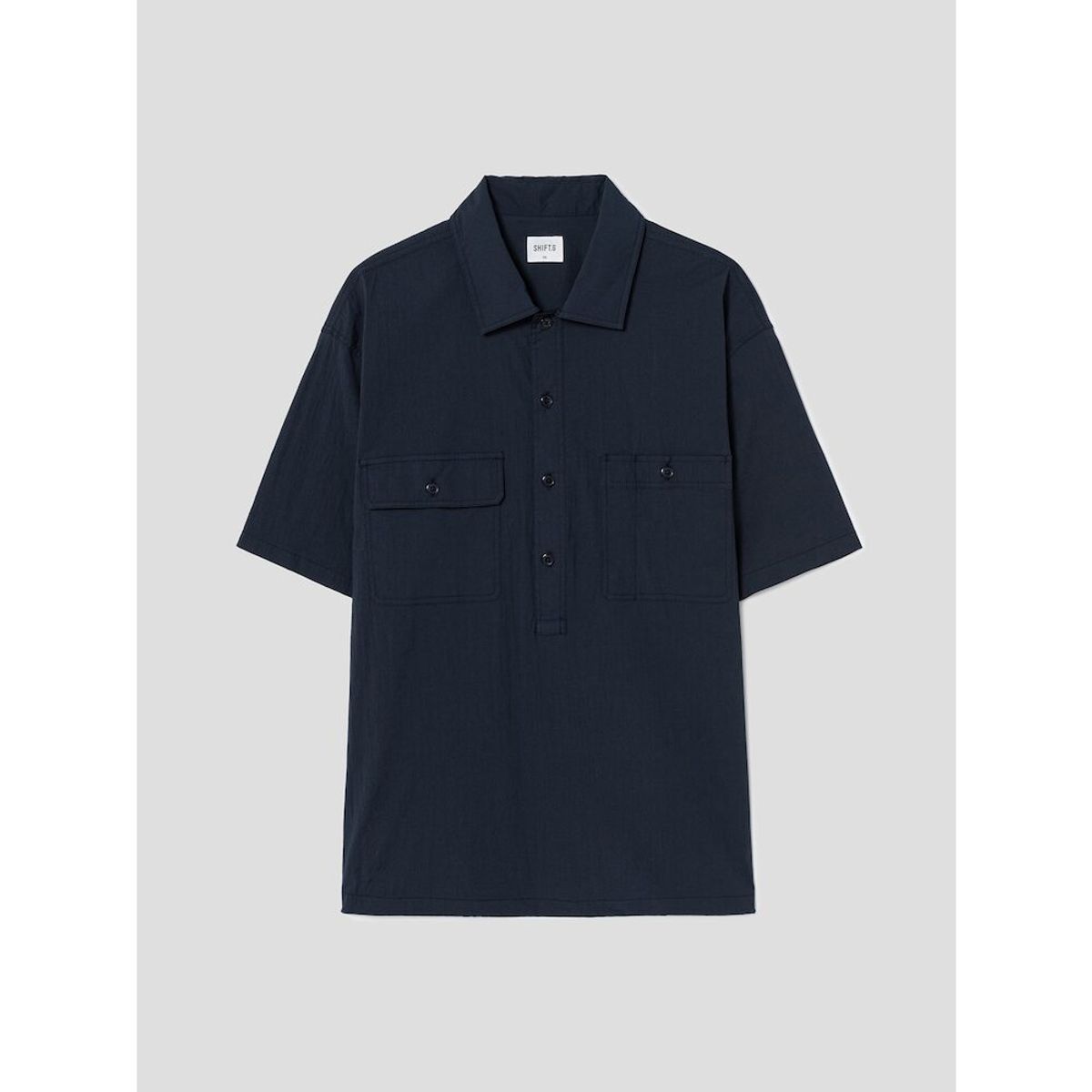 시프트지(SHIFT.G) Nylon Cotton PullOver Cloud Shirts  Navy