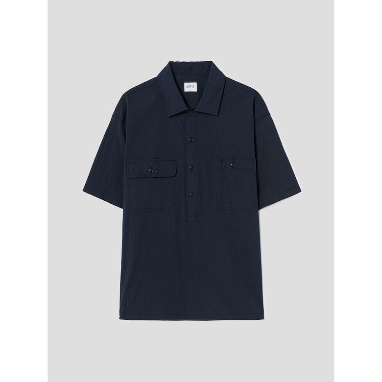 Nylon Cotton PullOver Cloud Shirts  Navy