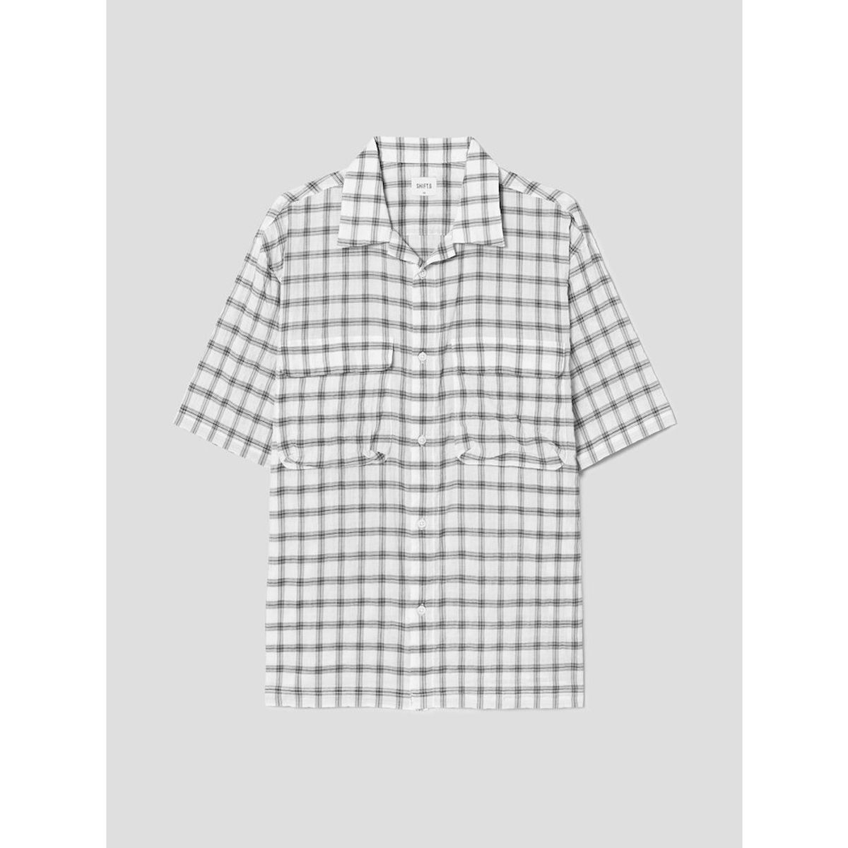 시프트지(SHIFT.G) Check Pattern Cloud Shirts  White