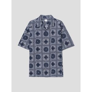 Bandana Pattern Cloud Shirts  Navy