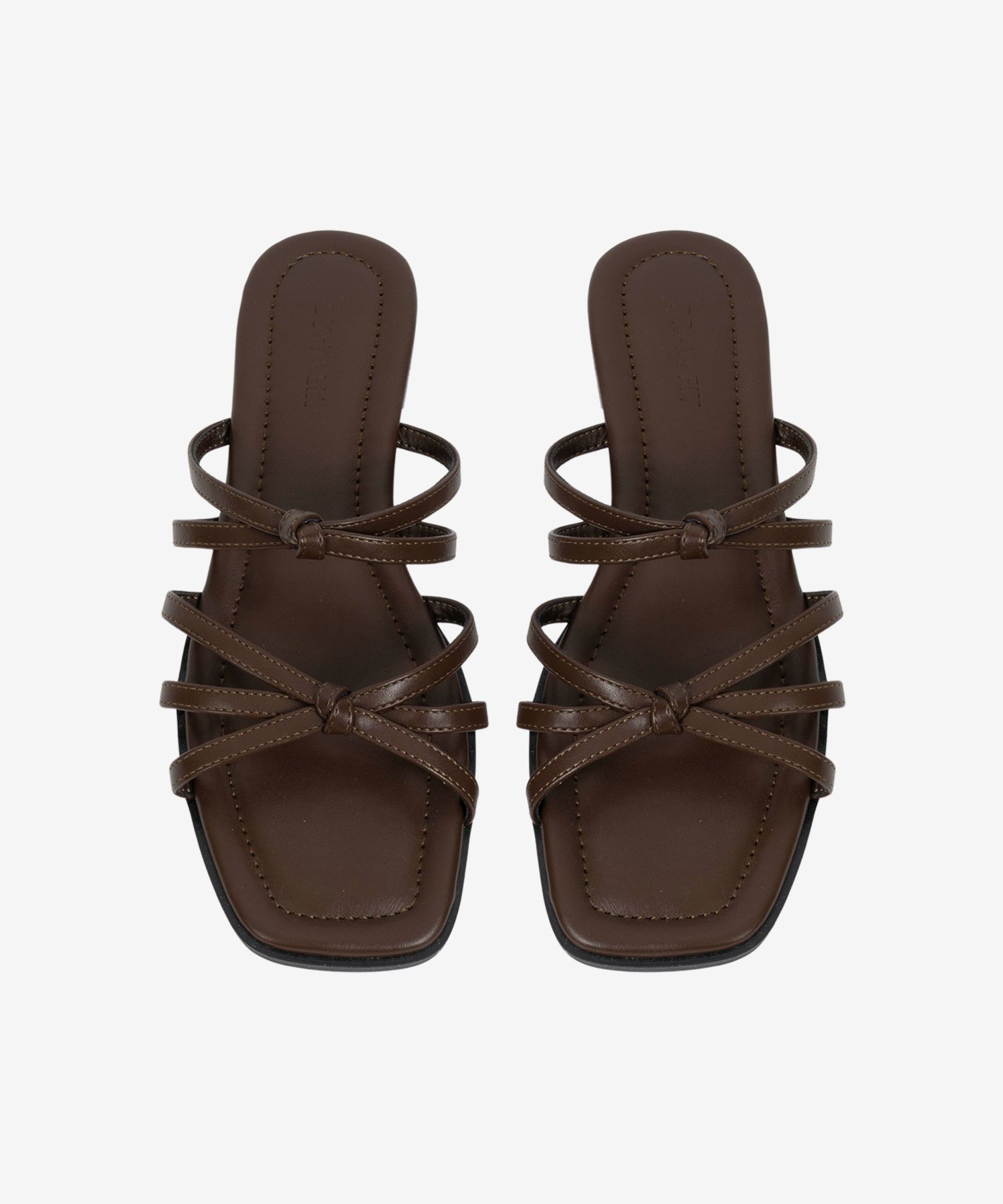 MUSINSA DRAWFIT WOMEN Knotted Strap Slide [BROWN] - Main Image