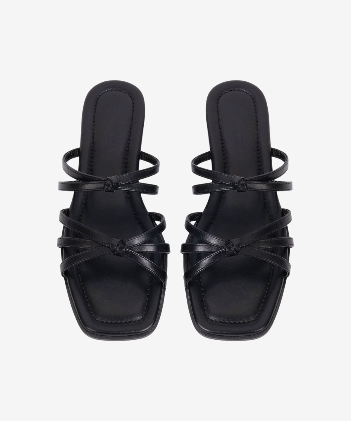 드로우핏 우먼(DRAWFIT WOMEN) 노티드 스트랩 슬라이드 [BLACK]