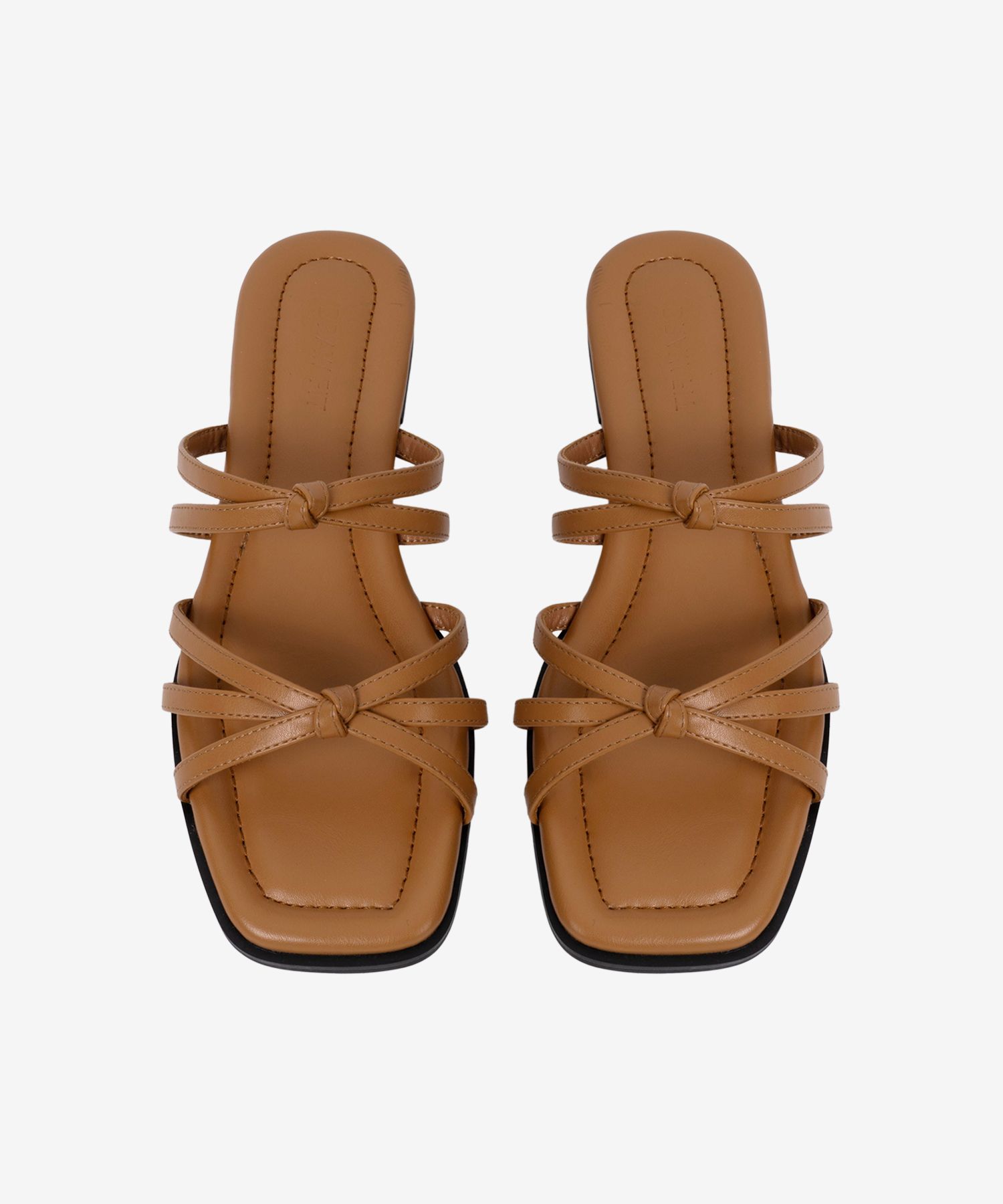 MUSINSA公式 | DRAWFIT WOMEN Knotted Strap Slide [ORANGE BROWN]