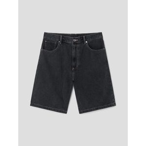 Washed Denim Shorts  Black