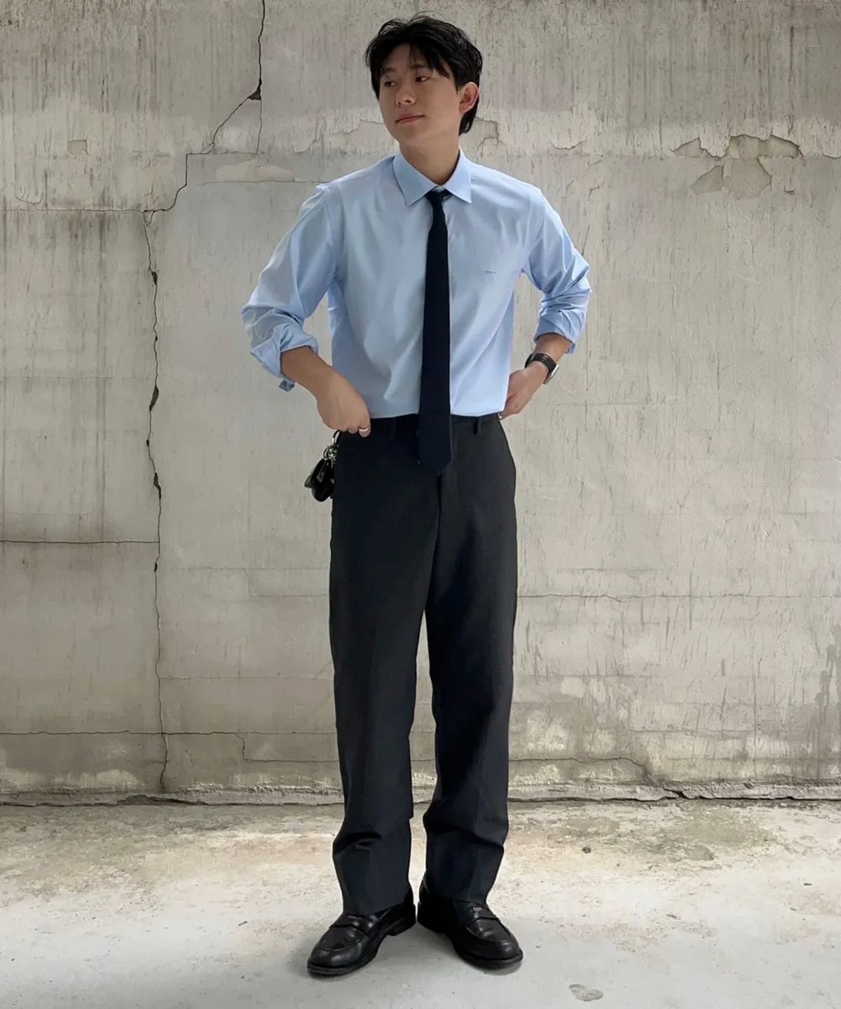 예작(YEZAC) 이지케어 기본 드레스셔츠 슬림핏 블루 YEESBS951BL
