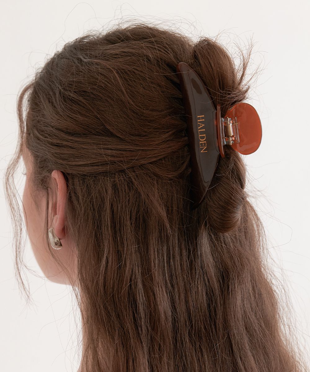 MUSINSA公式 | HALDEN classic hair claw clip (H027_brown)