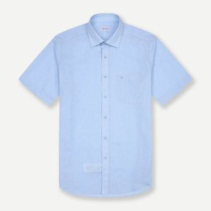 린넨 혼방 일반핏 셔츠 블루 YEEMBR218BL