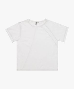 언발란스 절개 반팔 티셔츠_WHITE : RADIANT092