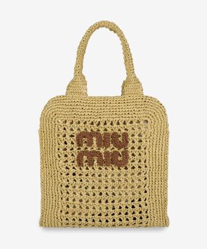 크로셰 라피아 토트백 - 네추럴:꼬냑 / 5BA283ADO1F0A5T