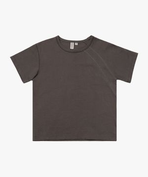 언발란스 절개 반팔 티셔츠_CHACOAL : RADIANT093