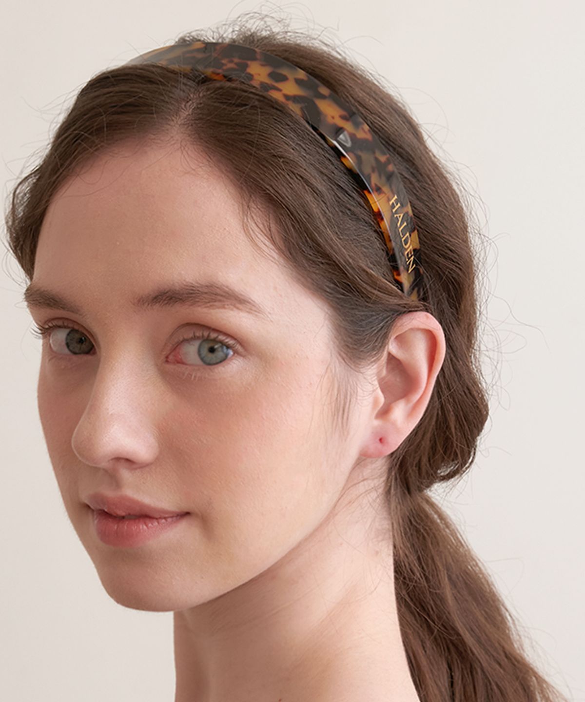 할렌(HALDEN) mid celluloid hairband (H029_yellow leopard)