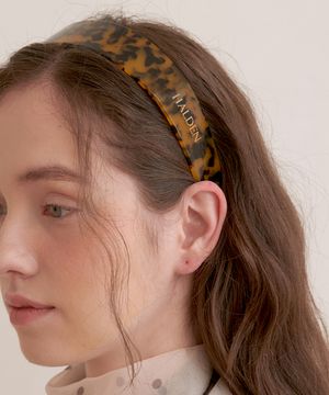 wide celluloid hairband (H030_yellow leopard)