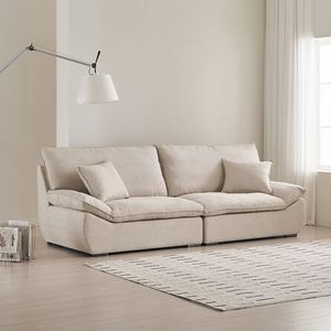 두모브 구스 패브릭 4인용 소파(스툴제외)