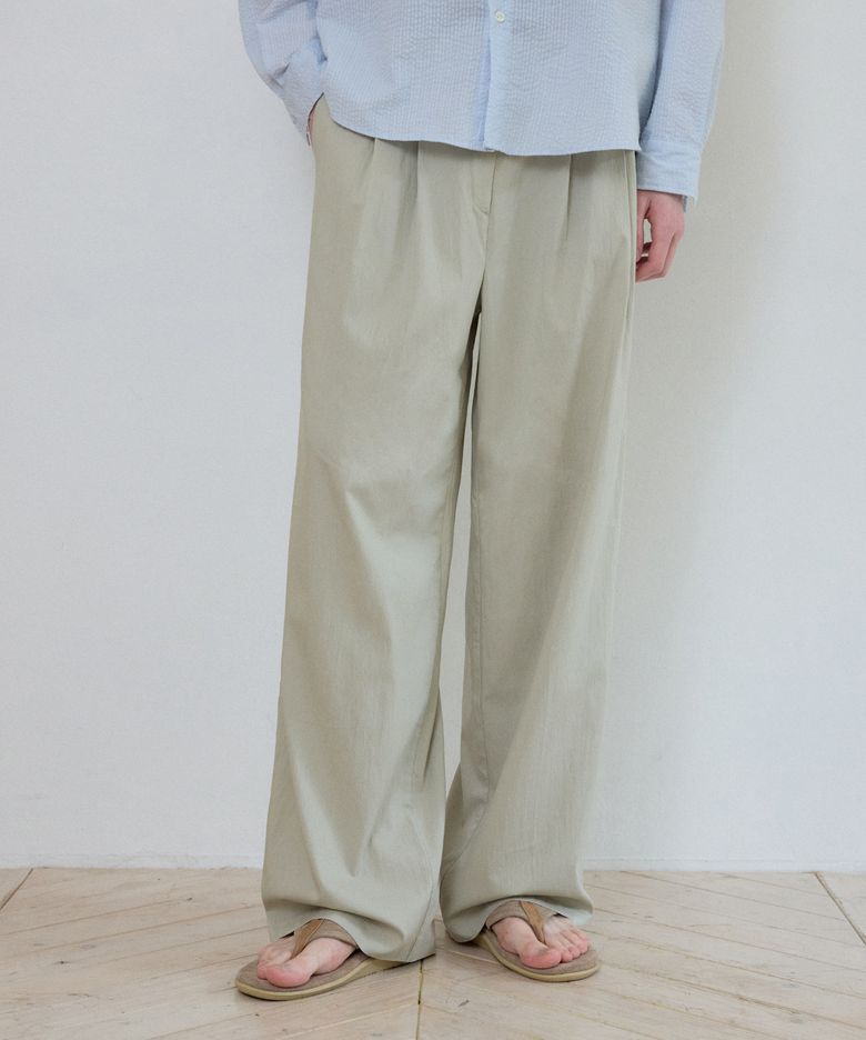 뮤즈 투턱 세미와이드 팬츠_LIGHT BEIGE(W25-PT04)