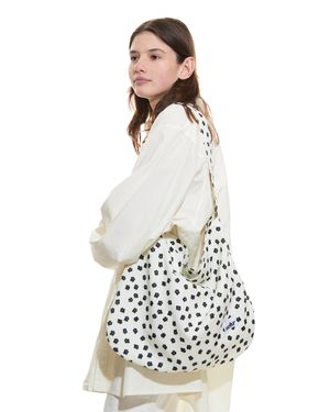 Black Flower Easy Bag (White)