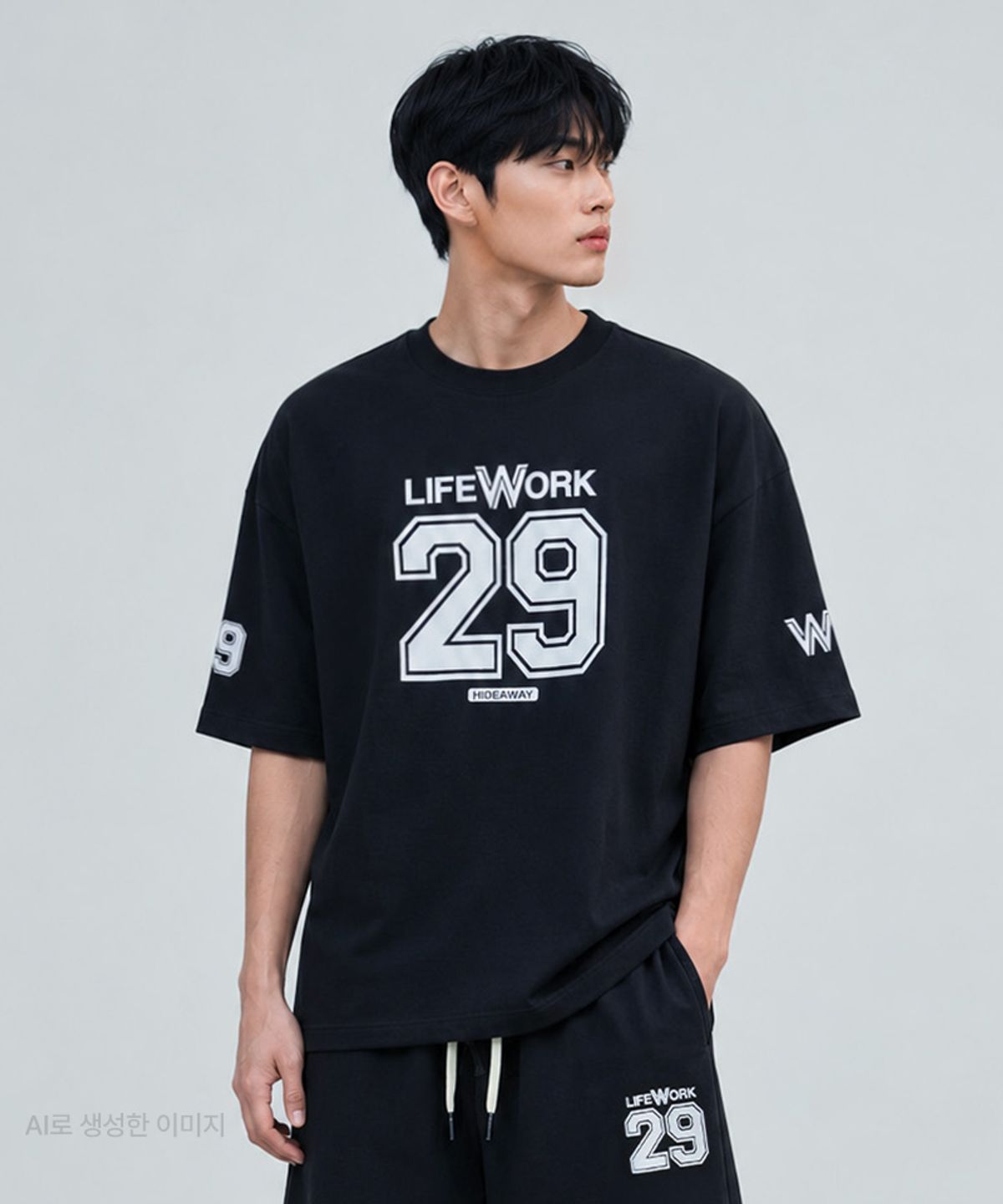 라이프워크(LIFEWORK) 공용) 넘버링 원마일 반팔 티셔츠