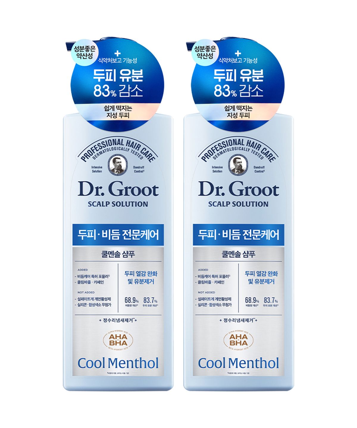 닥터그루트(DR.GROOT) 스칼프솔루션 쿨멘솔 샴푸 700ml x 2개