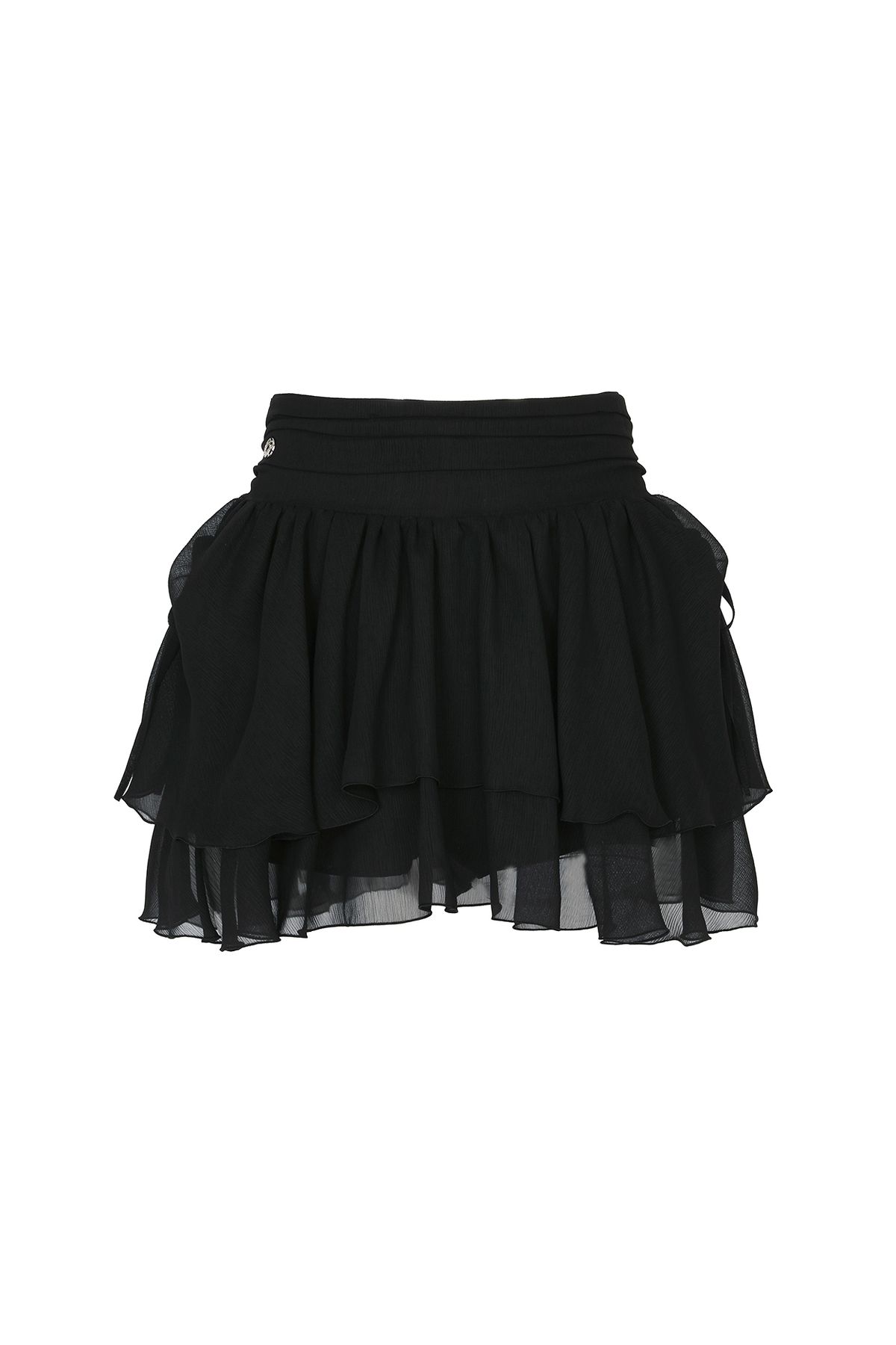 페인오어플레져(PAINORPLEASURE) MAGNOLIA FRILL SKIRT black
