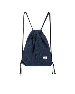 Wrinkle Leopard String Bag (Navy)