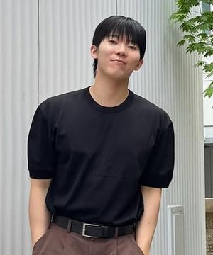 베이직 쿨 라운드 크롭 반팔 니트 [BLACK]